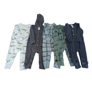 EUC Baby Boys 12 month long sleeve romper playsuit bundle